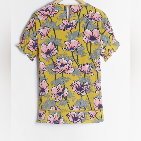 Anthropologie Daniel Rainn Top Olivette Pintucked Floral Flowy Tunic Blouse 2X - Picture 4 of 15